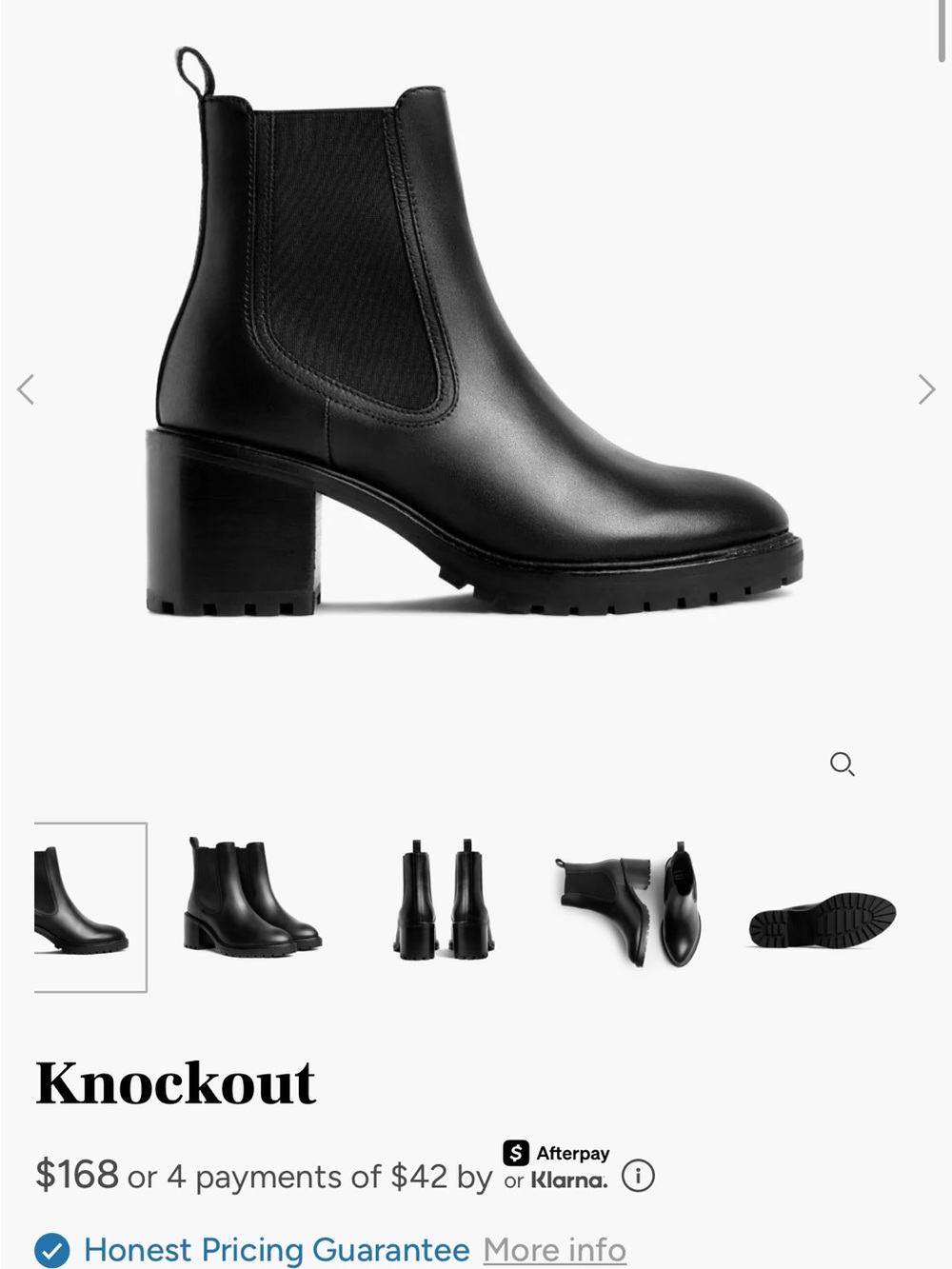 Thursday Boot Company Knockout Black Leather Chelsea Ankle Boot